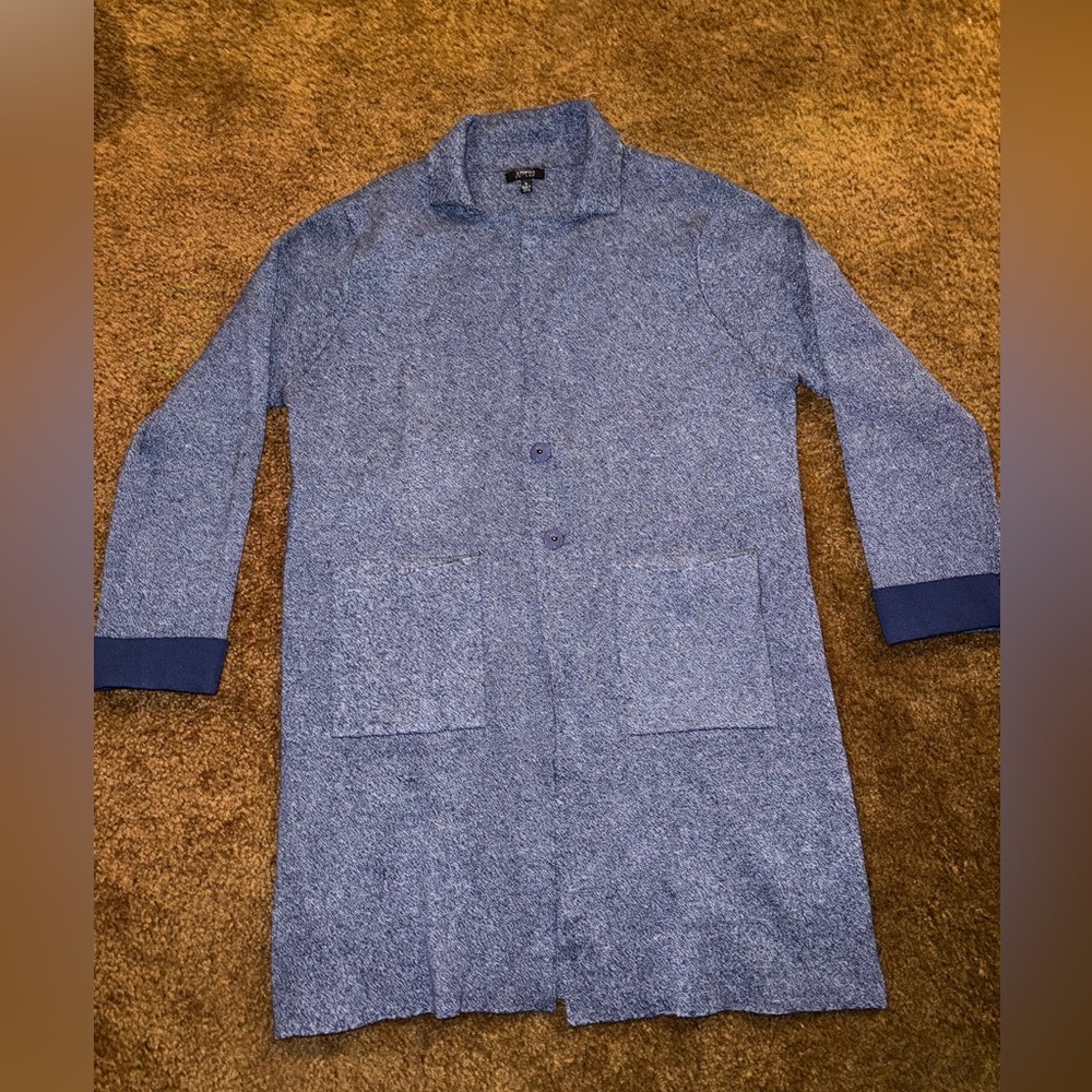 Heather Blue Cardigan Sweater